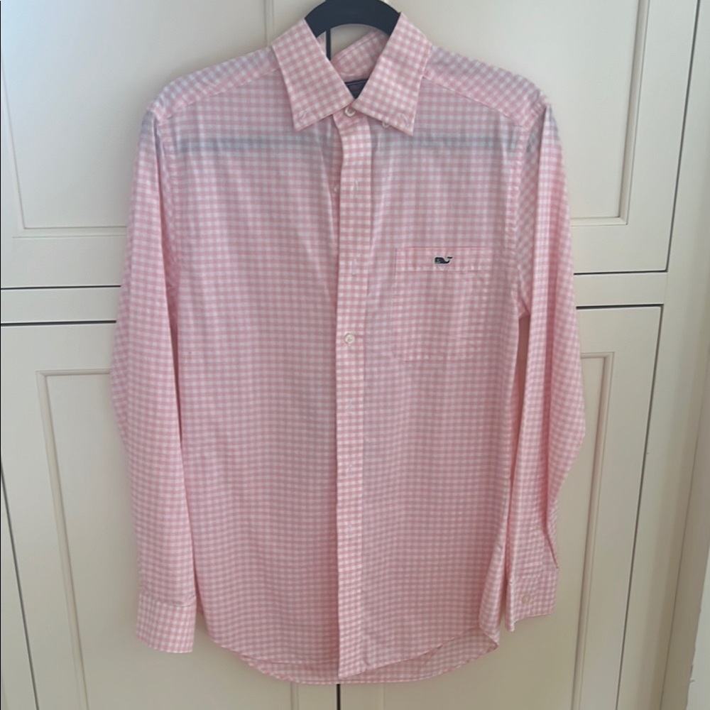Vineyard Vines Pink Gingham Casual Shirt